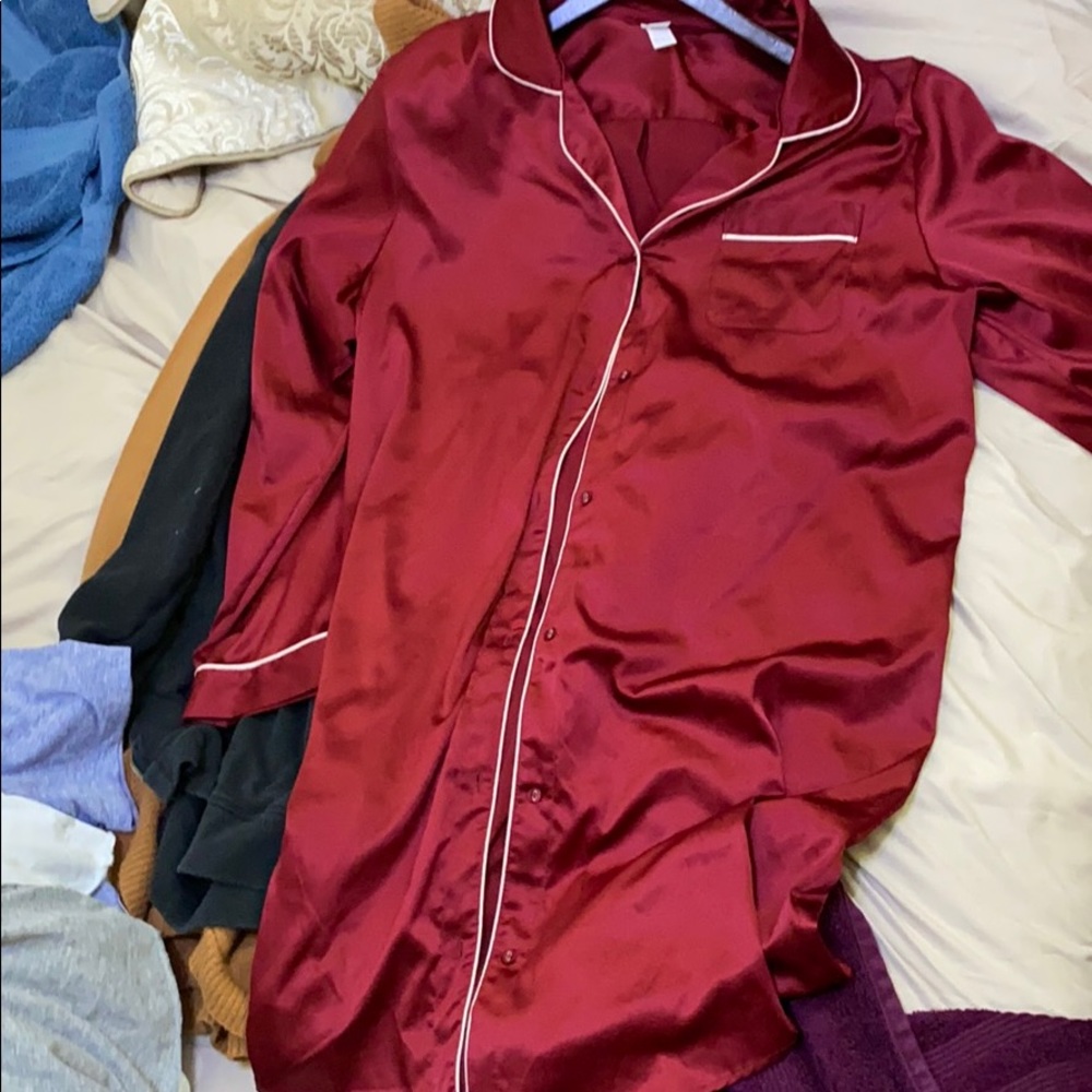 Satin burgundy night dress